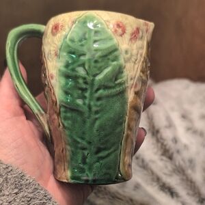Handcrafted Green and Cream Ceramic Mini Pitcher